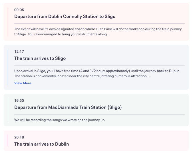 Train to Sligo Agenda