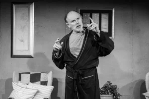 man in a stage