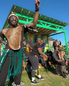 African Freedom Dancers performing at Mud Island community garden