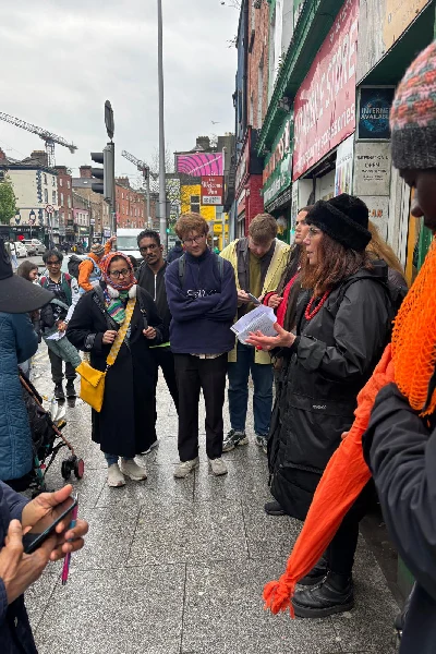 People in a walking Tour in Parnell Street Dublin