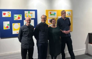 Interrupted Collective artists at contemporary art exhibition during Five Lamps Arts Festival Dublin