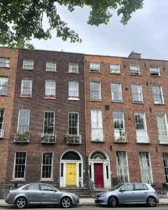 Georgian houses on Mountjoy Square Dublin featured on the literary walking tour
