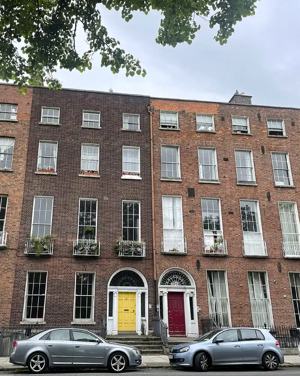 Georgian houses on Mountjoy Square Dublin featured on the literary walking tour