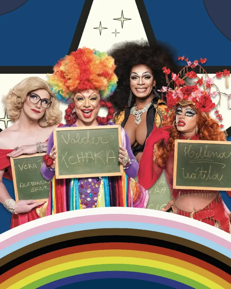 drag performers Dublin Five Lamps Arts Festival colourful drag show performers on stage