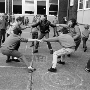 Children playing street games in Dublin photographed for Republic of Play series