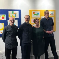 Interrupted Collective artists at contemporary art exhibition during Five Lamps Arts Festival Dublin