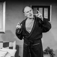 man in a stage